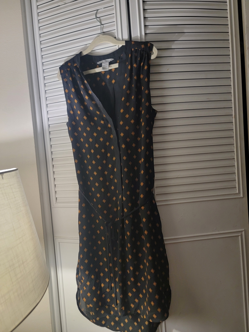 H&M Black Mini Dress with Gold Diamond Print